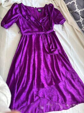 DKNY Vivid Violet Wrap Midi Dress
